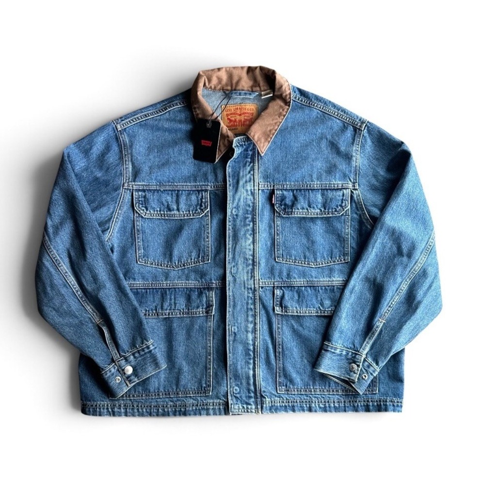 Levis Chore Denim Jacket Travel Work Coat Dark Stone Wash Men's Size XL NWT